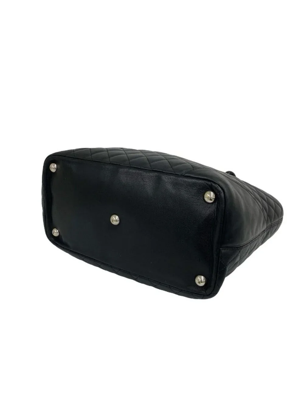 Chanel With Card Cambon Line CC Logo Leather Tote Black